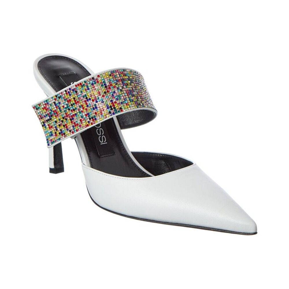 Sergio Rossi Aris 95 Leather Pump, White